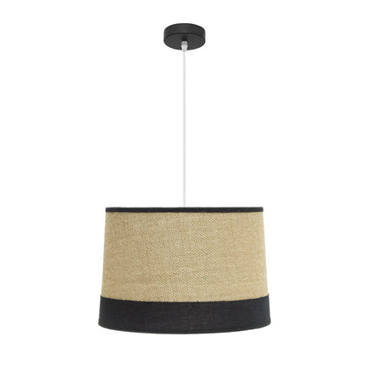 Colgante Tietar Saco/Negro Fabrilamp - Lámpara rústica regulable en altura para salones y dormitorios