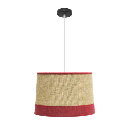Colgante Tietar Saco Rojo Fabrilamp / Abrila - Lámpara colgante rústica vintage con pantalla textil