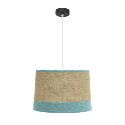 Colgante Tietar Saco Turquesa Regulable Fabrilamp / Abrila - Lámpara colgante rústica con pantalla textil
