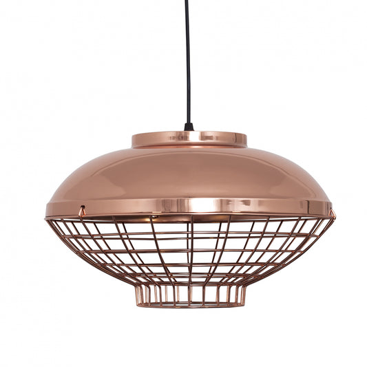 Colgante Toyama fabricado en metal color cobre, iluminación interior con estilo