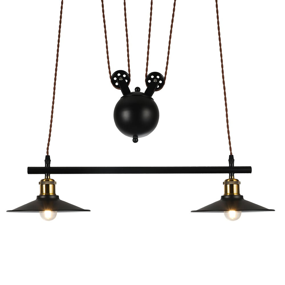 Lámpara Triguero fabricada en metal color negro, estilo rústico