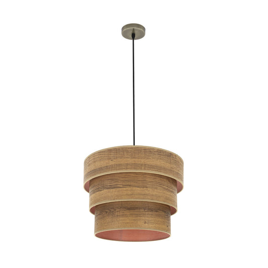 Colgante Triple Smile Madera Oscura y Cuero Fabrilamp / Abrila 175394084