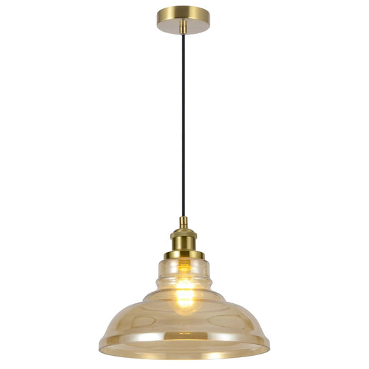 Lámpara Colgante Umbria 28 cm Latón y Cristal Ámbar Alemar - vista principal | AJP / Alemar