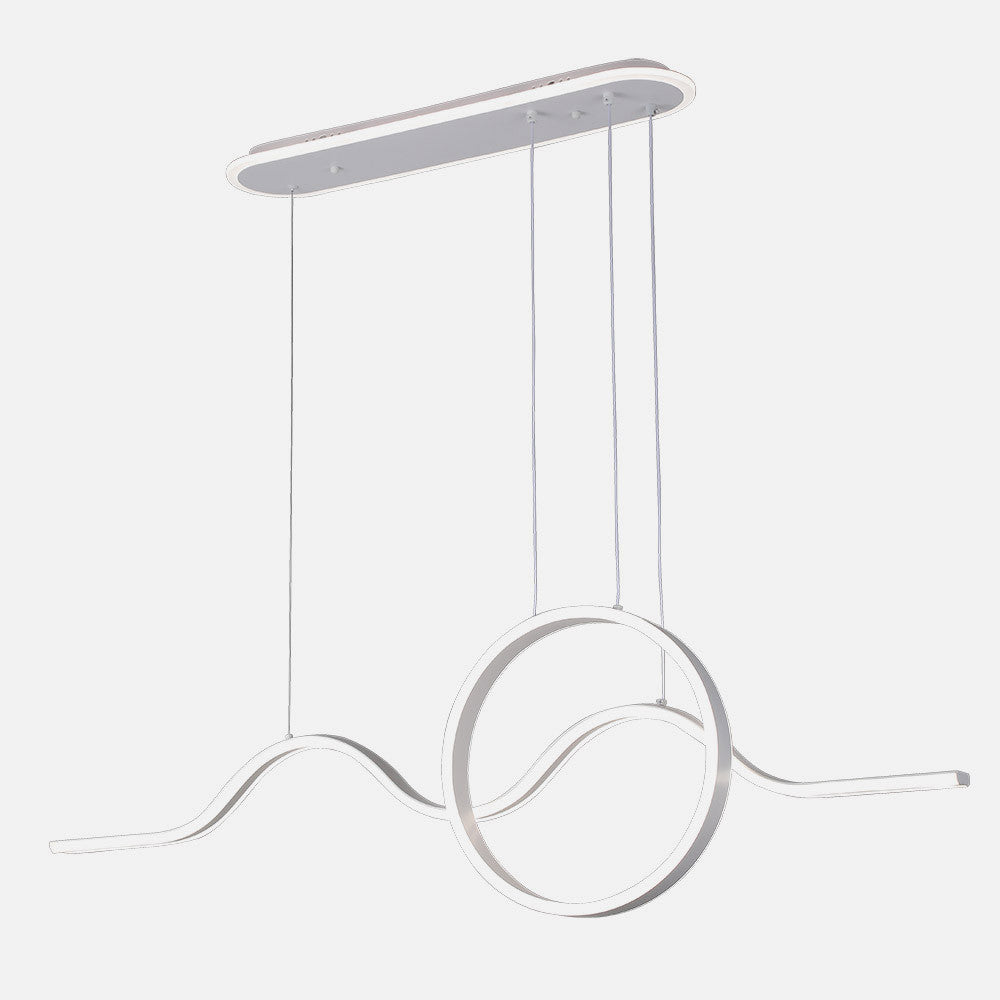 Lámpara colgante Year fabricada en metal blanco y acrílico blanco