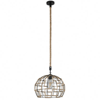 Lámpara Colgante Yute 35 cm Cuerda y Metal Natural Fabrilamp - vista principal | Fabrilamp / Abrila