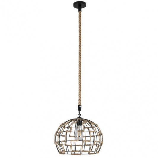 Lámpara Colgante Yute 35 cm Cuerda y Metal Natural Fabrilamp - vista principal | Fabrilamp / Abrila