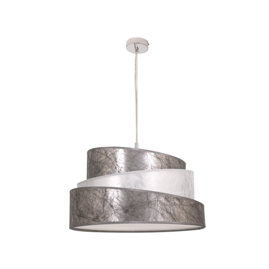 Lámpara Colgante Colonia 50 cm Plata y Blanco 3xE27 Fabrilamp - vista principal | Fabrilamp / Abrila · Ref. 023895010