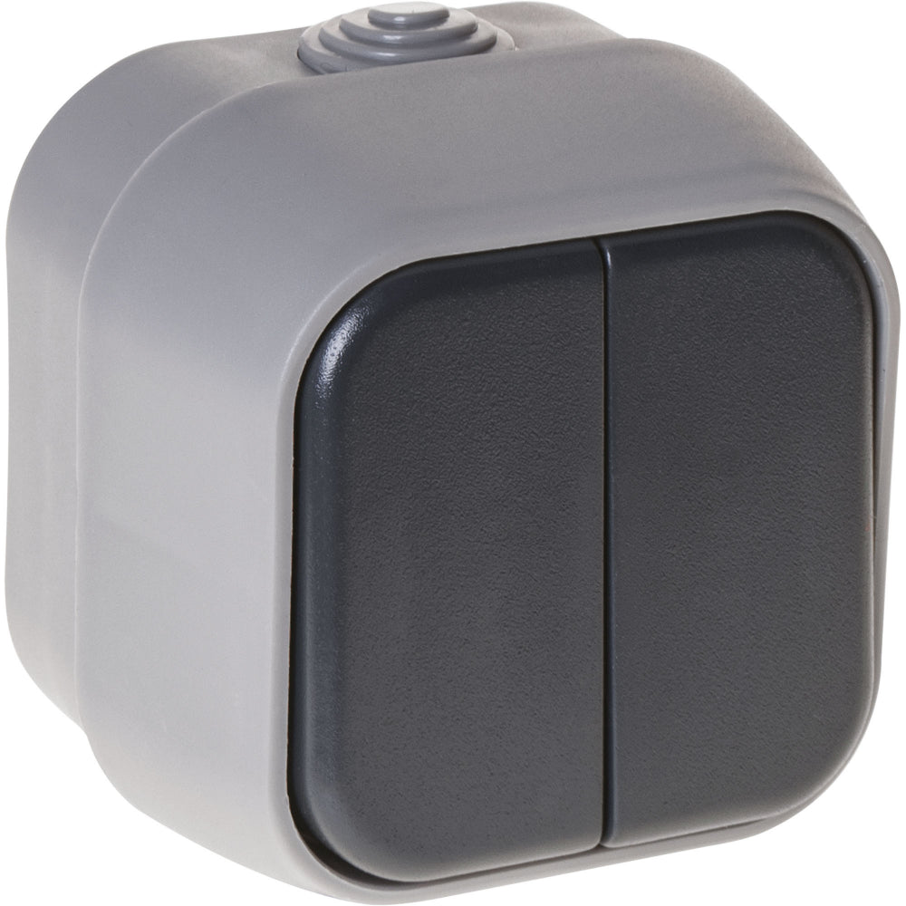 Comutador Doble Bert IP54 Fabrilamp / Abrila MEH2-B220M para exterior e interior