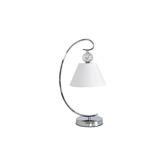 Lámpara de Sobremesa Concordia 1xE27 Cromo Pantalla Blanca Fabrilamp - vista principal | Fabrilamp / Abrila · Ref. 122371020