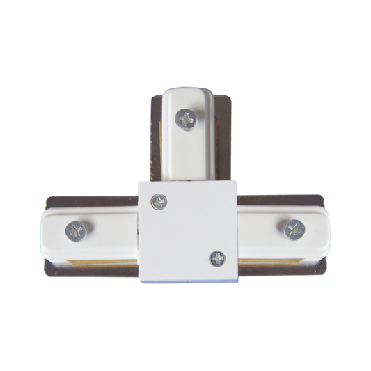 Conector en T para Carril Eléctrico Blanco 2 Hilos Fabrilamp - vista principal | Fabrilamp / Abrila · Ref. 0840CONECT-T-BL