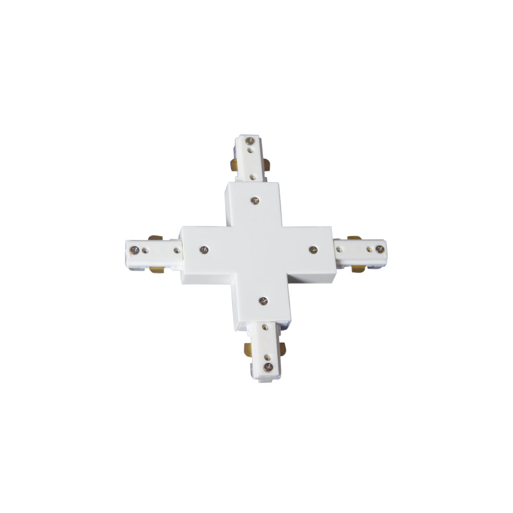 Conector en X Blanco para Carriles Fabrilamp / Abrila - Ref: 0840CONECT-X-BL
