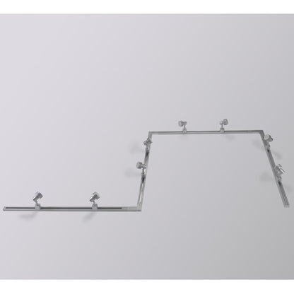 Conector de carril Masta fabricado en material resistente color gris para carriles