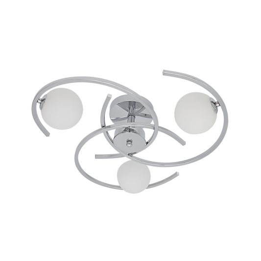 Plafón de Techo Conil 3 Luces G9 51 cm Cromo y Cristal Fabrilamp - vista principal | Fabrilamp / Abrila · Ref. 201883020