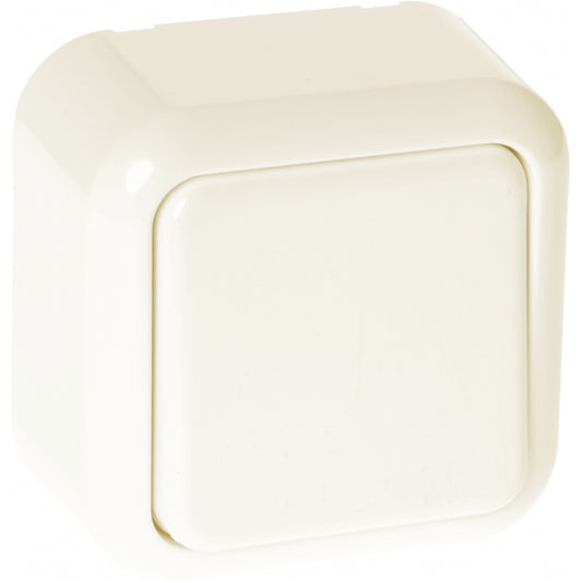 Conmutador Ancient 1 tecla Beige 6x6x3cm de Fabrilamp, vista frontal.