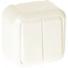 Conmutador doble Ancient Fabrilamp / Abrila, interruptor beis MEH3-A220MMF