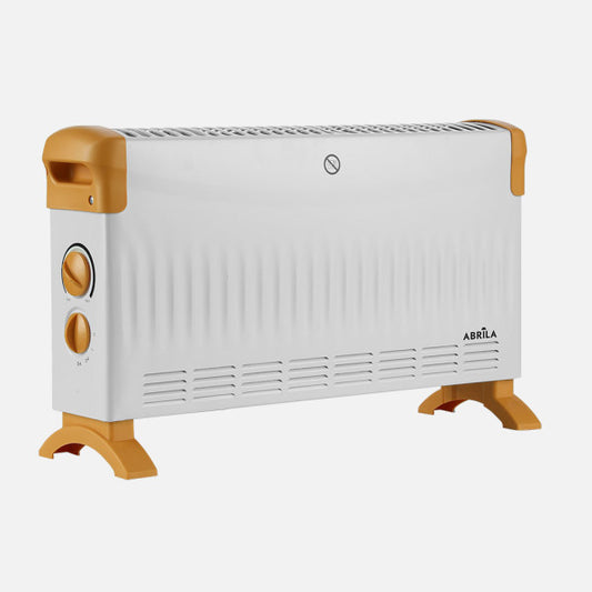 Convector Eléctrico Kevin 2000 W Blanco/Ocre con Termostato Fabrilamp - Vista frontal principal en fondo blanco | LuzGurú