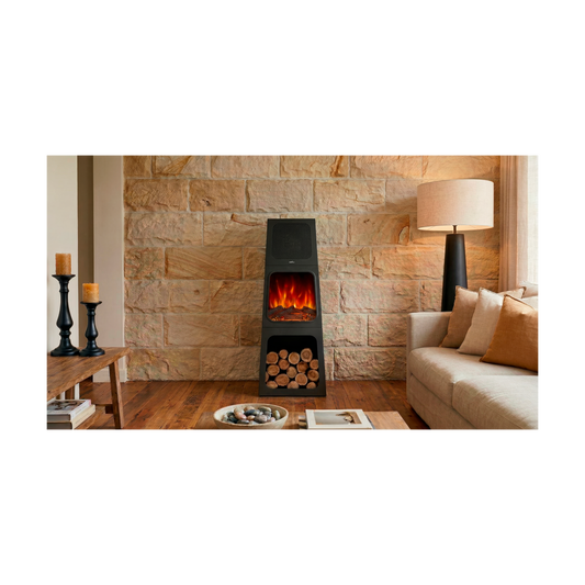 Chimenea Eléctrica Vintage Cornelius 1800W Negro Fabrilamp - vista principal | Fabrilamp / Abrila · Ref. 279721809
