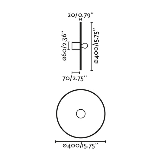 Aplique moderno 2998 Ø 40 cm – vista 2 · Ref. 62173-78