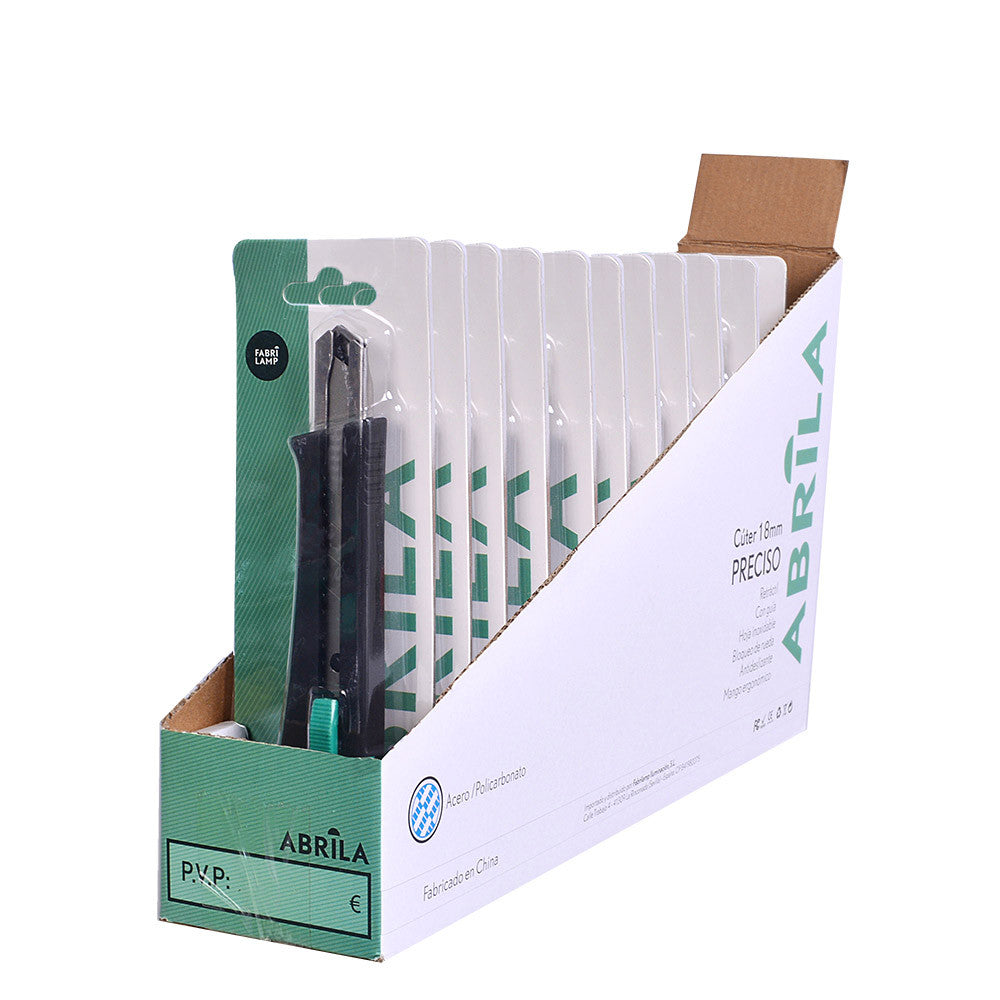 Cúter retráctil con bloqueo de seguridad y diseño ergonómico