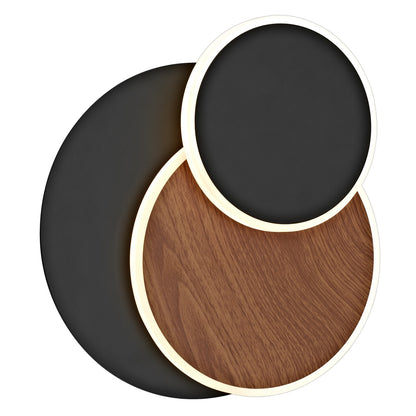 Plafon LED Bossa ALEMAR negro madera - Vista principal con diseño orbitante