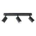 Regleta 3 luces orientables Andy negro ALEMAR - Vista principal con focos ajustables
