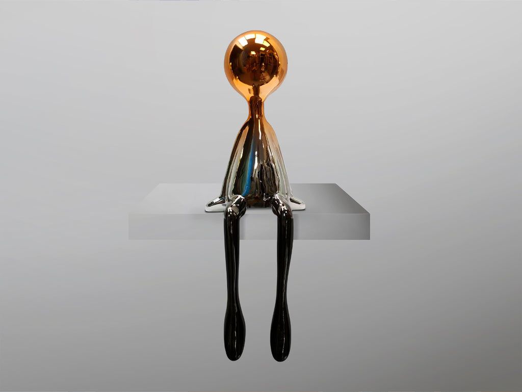 Figura Decorativa Sit Down Gris/Naranja - Schuller - 254236 - Vista 3