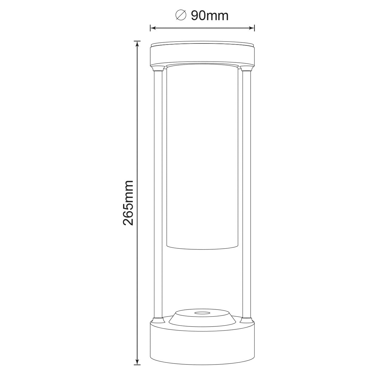 Luz neutra 4500K de la lámpara sobremesa Habana negro ALEMAR