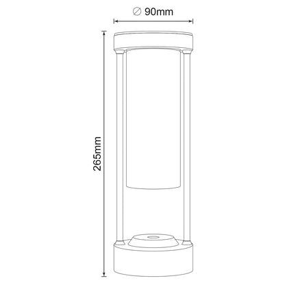 Lámpara de sobremesa Habana con recipiente de cristal - Ángulo lateral