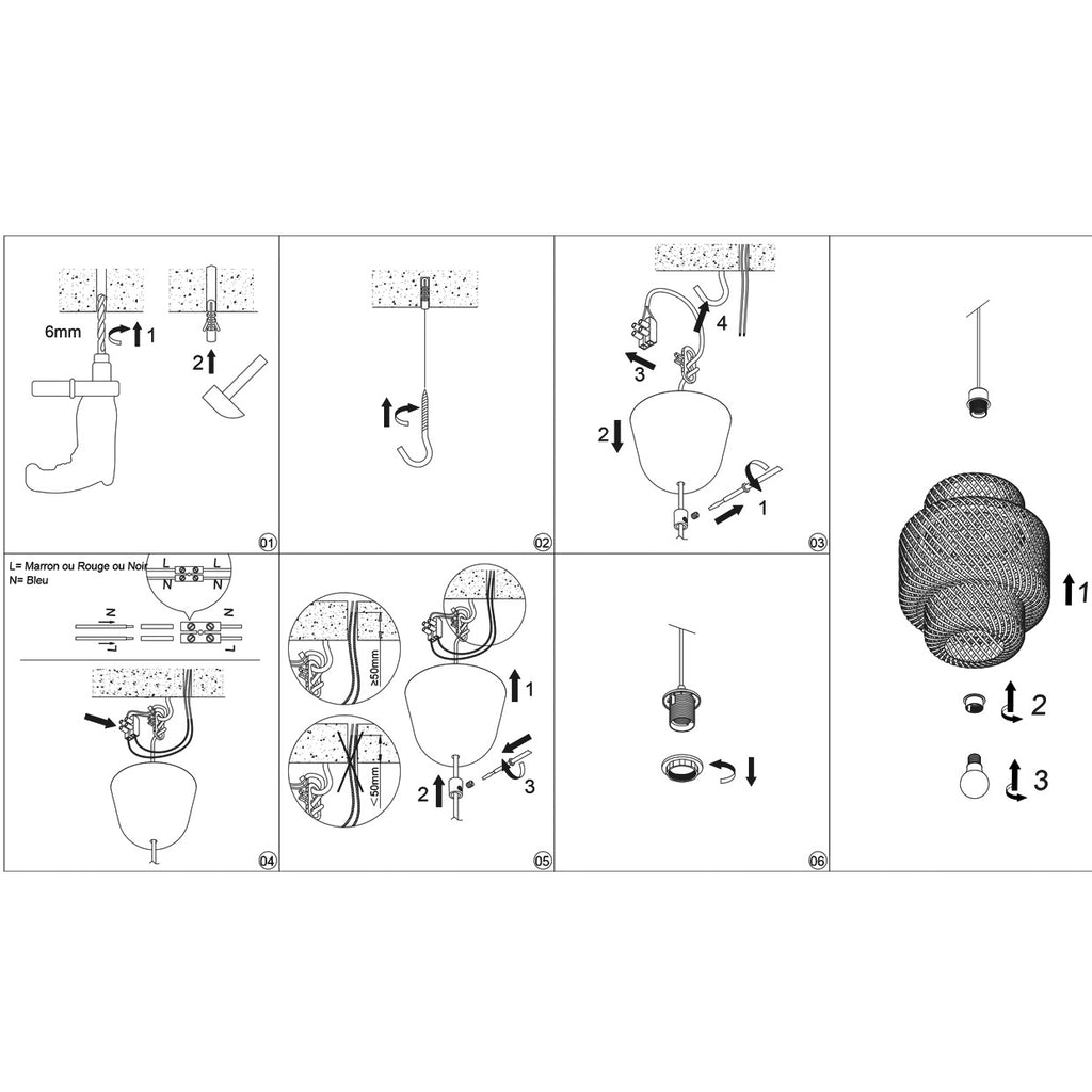 Detalle de pantalla en mimbre del colgante Lark Alemar - Vista lateral