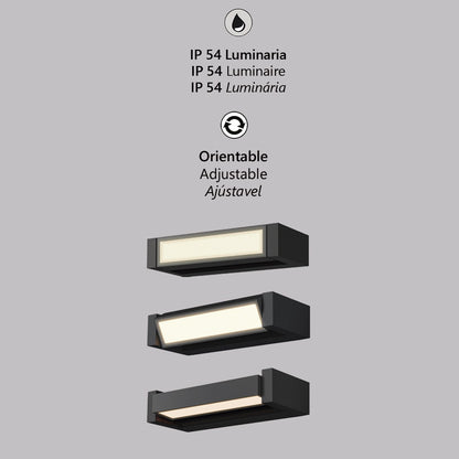 Detalle del cabezal orientable en aplique Longo blanco ALEMAR