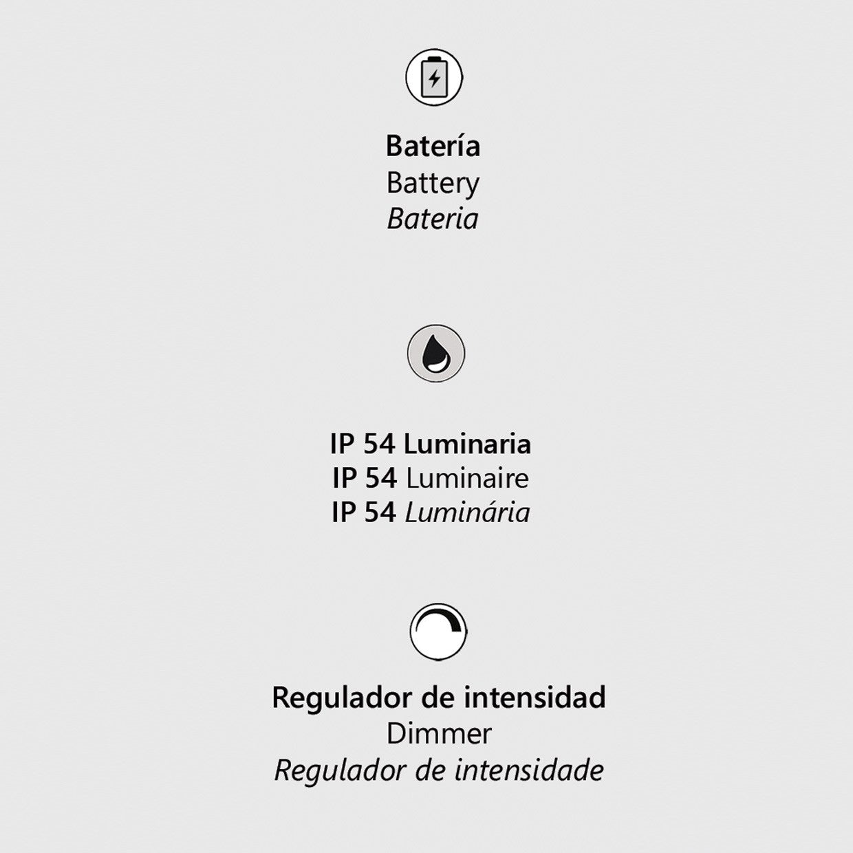 Vista superior de la lámpara sobremesa recargable Gaby en negro