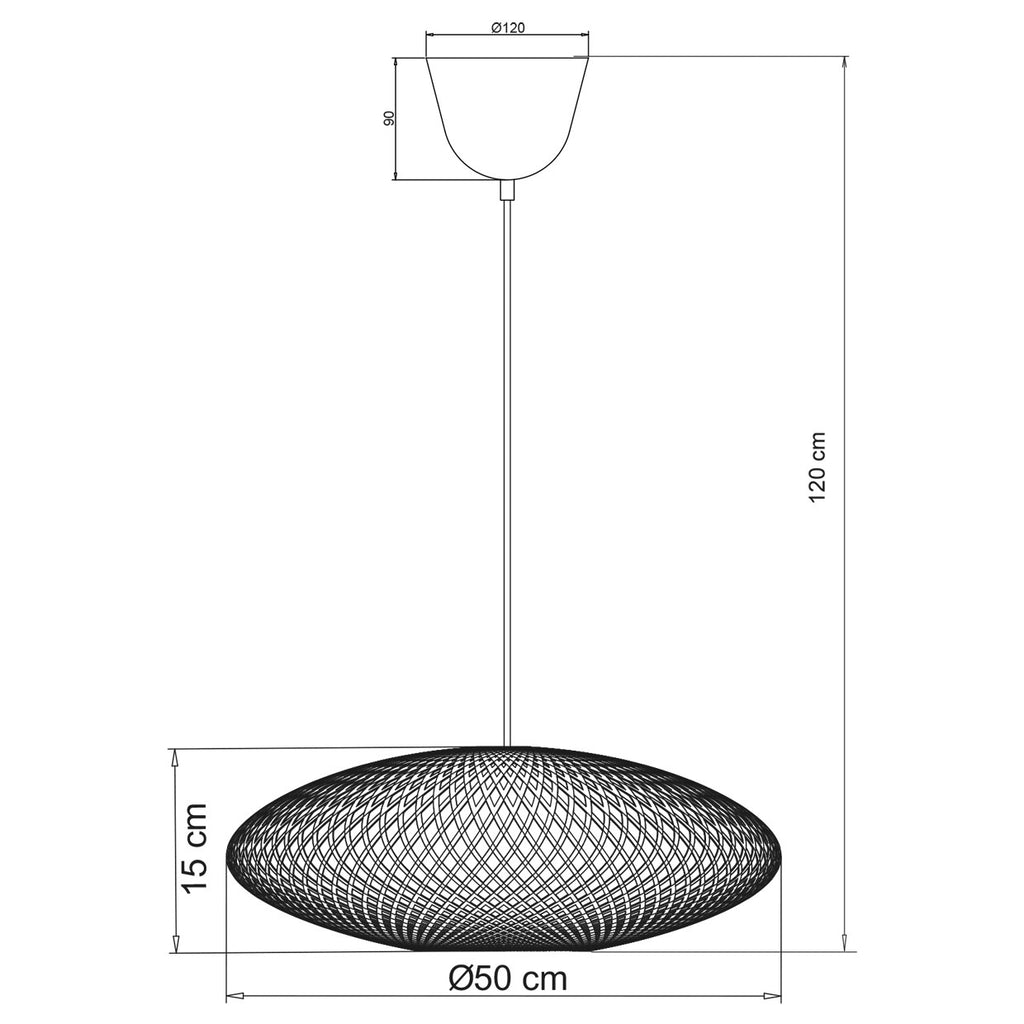 Colgante Flat Bambú instalado en ambiente de comedor moderno