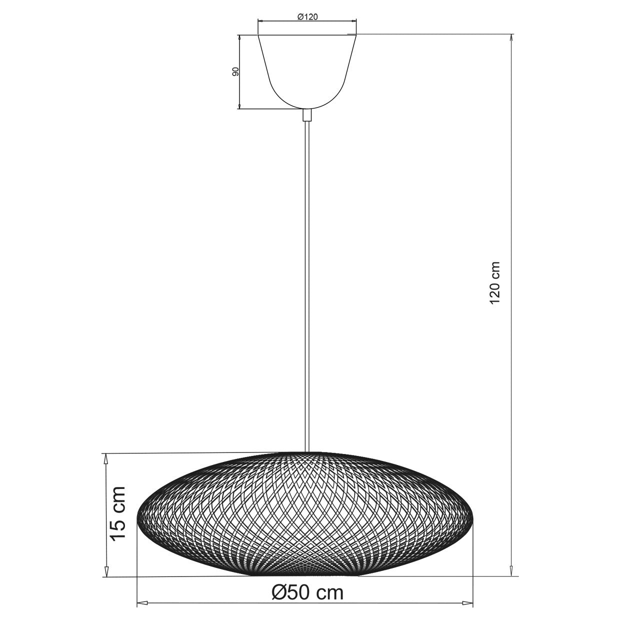 Colgante Flat Bambú instalado en ambiente de comedor moderno