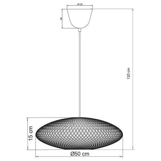 Colgante Flat Bambú instalado en ambiente de comedor moderno
