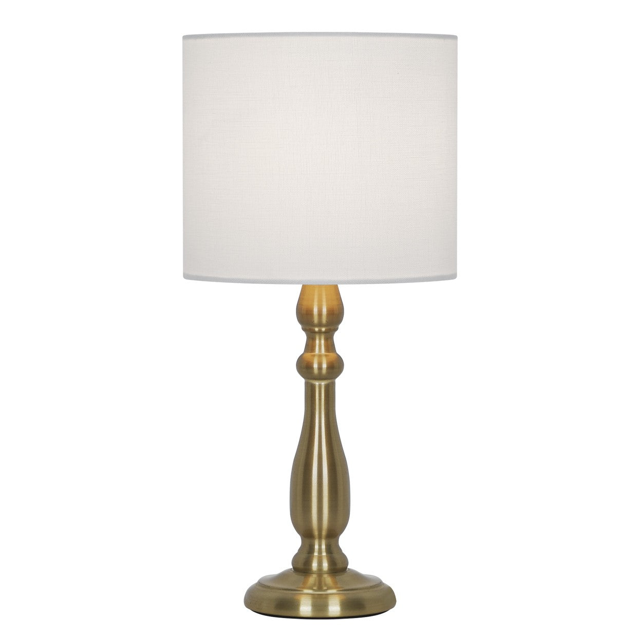 Lámpara sobremesa Gabón dorado envejecido Alemar con pantalla tela lino - Vista principal