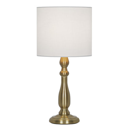 Lámpara sobremesa Gabón dorado envejecido Alemar con pantalla tela lino - Vista principal