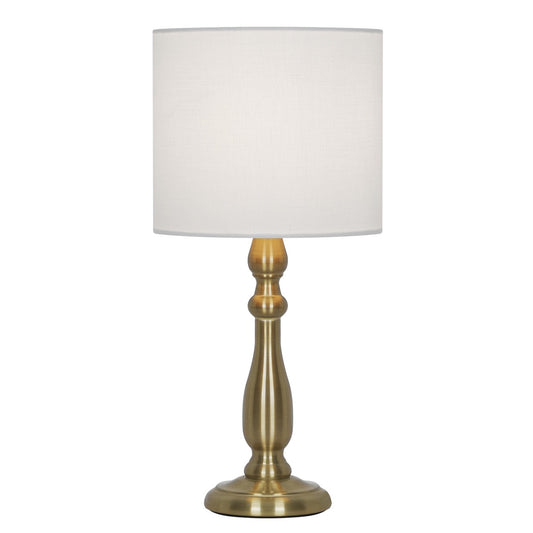 Lámpara sobremesa Gabón dorado envejecido Alemar con pantalla tela lino - Vista principal