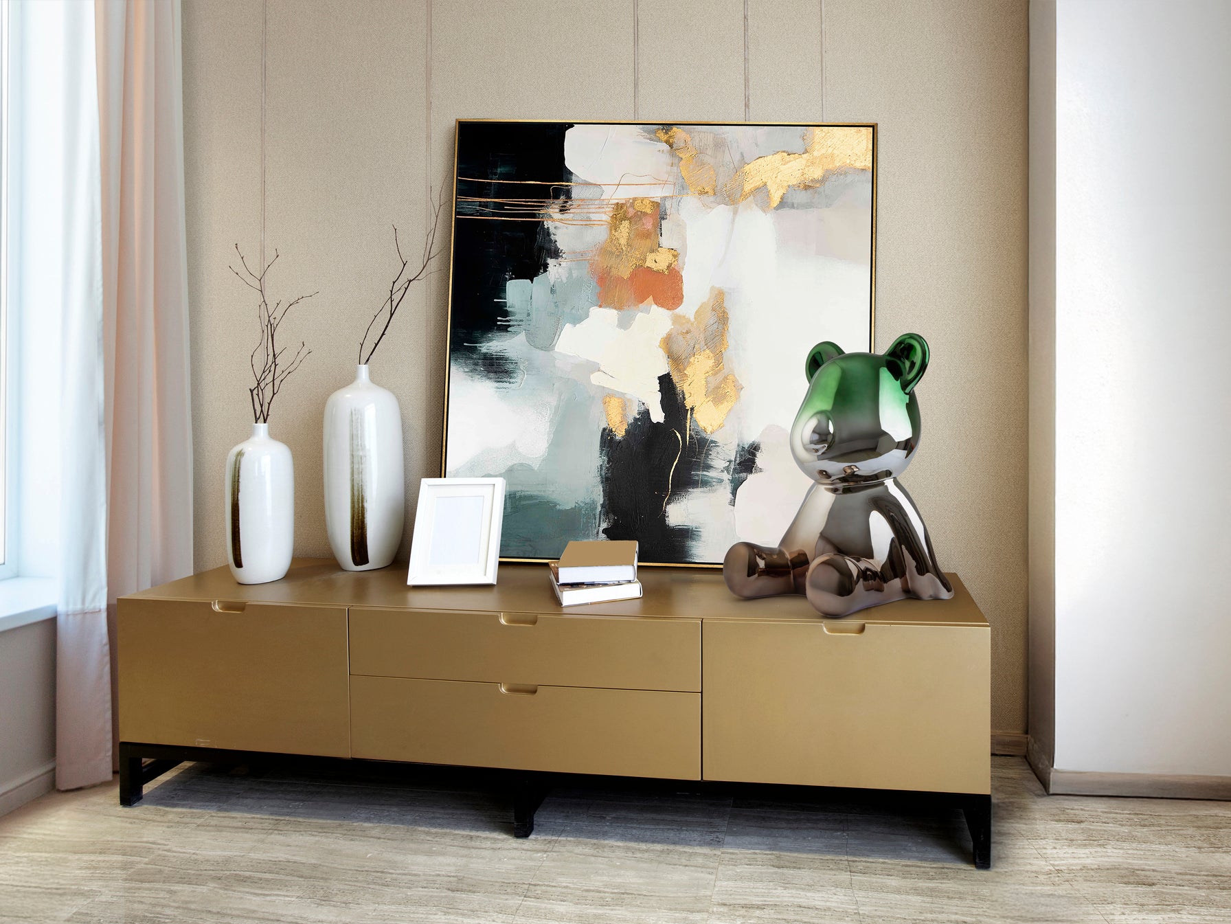 Figura Decorativa Oso Osito Gris Verde - Schuller - 351539 - Vista 2