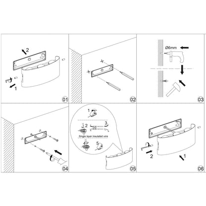 Detalle frontal del aplique exterior LED King blanco en metal