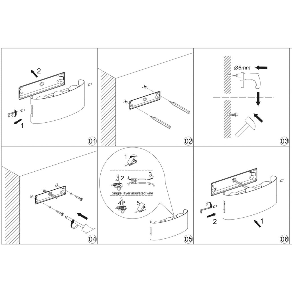 Aplique exterior LED King blanco en entorno de jardín nocturno