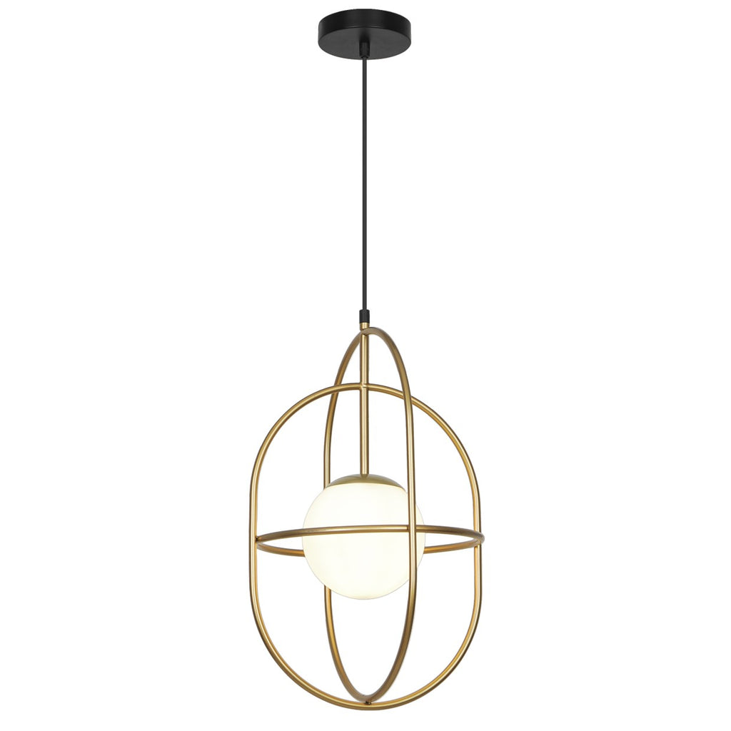 Colgante oro mate opal Astro ALEMAR con tulipa central - Vista principal