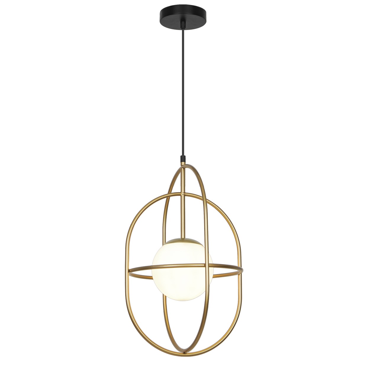 Colgante oro mate opal Astro ALEMAR con tulipa central - Vista principal