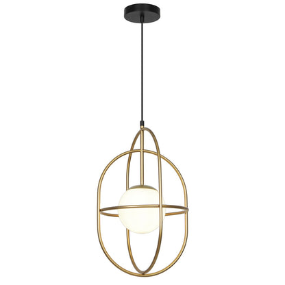 Colgante oro mate opal Astro ALEMAR con tulipa central - Vista principal