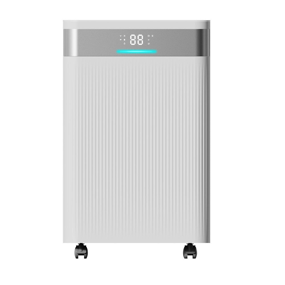 Deshumidificador Kisima fabricado en metal blanco y ABS blanco