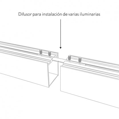 Difusor LINEX fabricado en Policarbonato opaco, color opaco