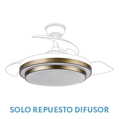 Difusor IBE Fabrilamp / Abrila 99.DIF-IBE-CUERO para ventilador de techo
