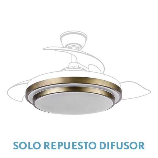 Difusor de Repuesto para Ventilador IBE 108D Color Cuero Fabrilamp - Vista frontal principal en fondo blanco | LuzGurú