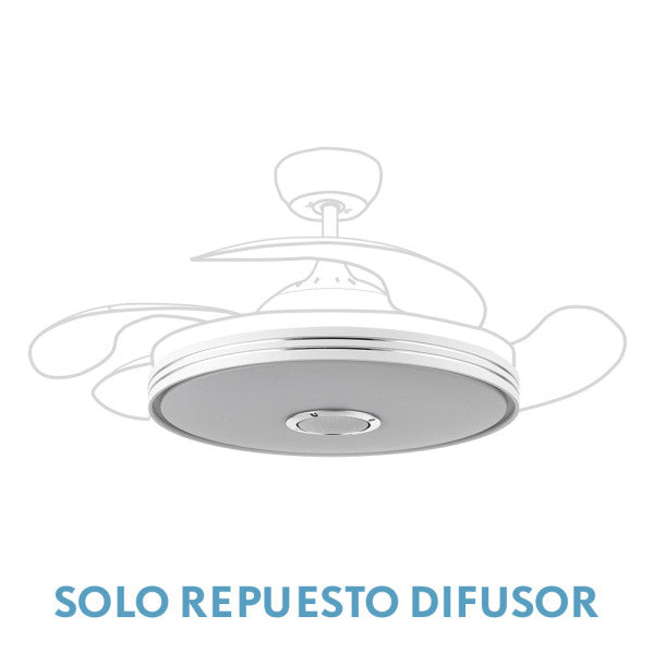 Difusor Ventilador Matanuska Blanco 48 cm Policarbonato Fabrilamp - Vista frontal principal en fondo blanco | LuzGurú