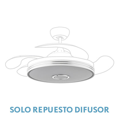 Difusor Ventilador Matanuska Blanco 48 cm Policarbonato Fabrilamp - Vista frontal principal en fondo blanco | LuzGurú