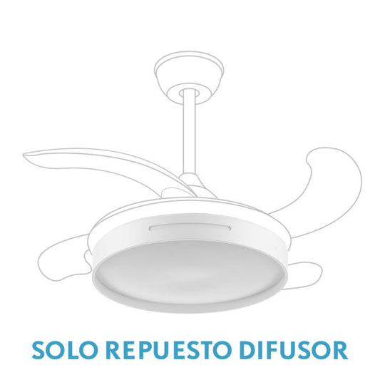 Difusor Ventilador Mbatis 48 cm Blanco Fabrilamp - Vista frontal principal en fondo blanco | LuzGurú